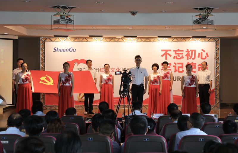陜鼓戰(zhàn)略黨支部、投資證券黨支部聯(lián)合參賽隊表演主題朗誦《七月的天空》.jpg